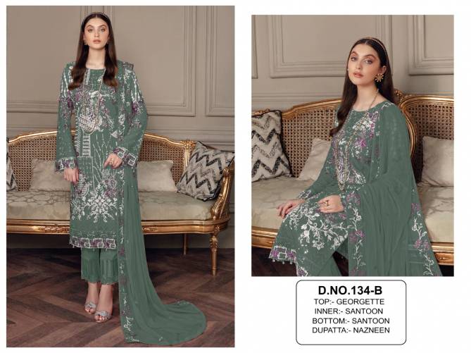 Kf 134 Heavy Embroidery Festive Wear Wholesale Pakistani Salwar Suits
